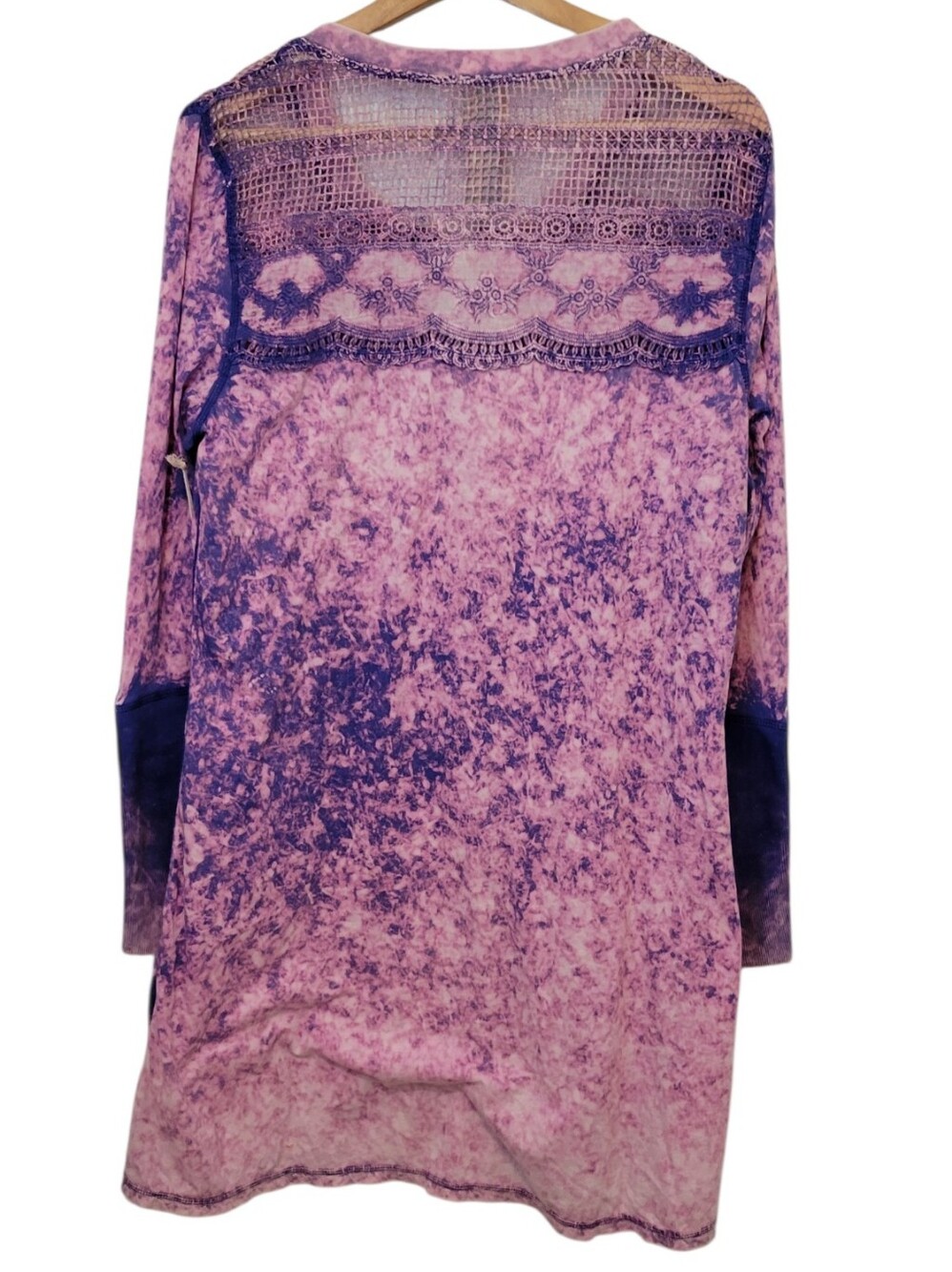 Aratta Silent Journey Medium Purple Tie Dye Embroidered Tunic Dress Top NWT Boho - Picture 4 of 12